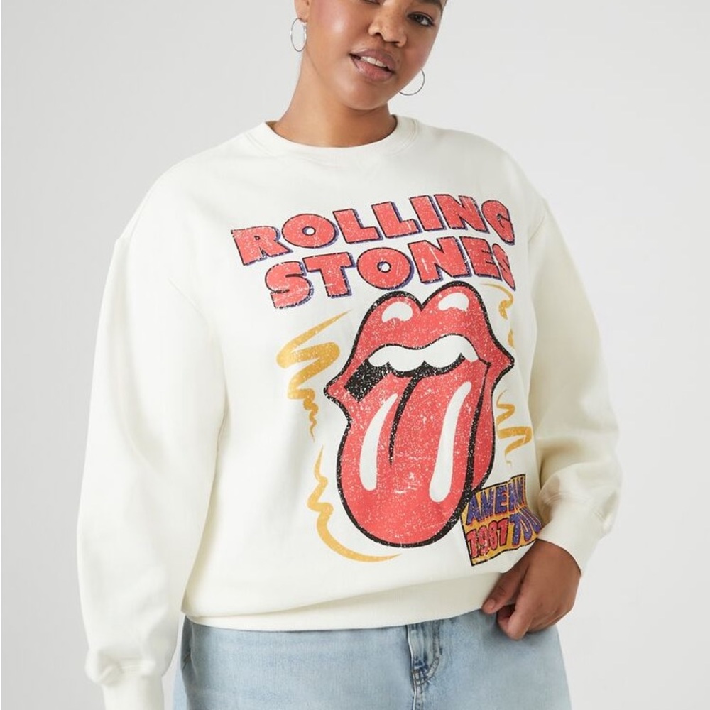 NWT The Rolling Stones Graphic Crewneck Pullover Sweatshirt / Large